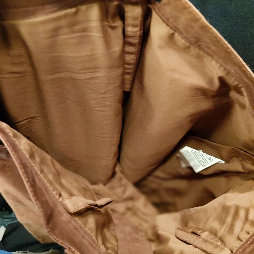 Mans Fashion Brown Nubuck Buffalo Leather Pants Straight Leg 33x27 German Leder